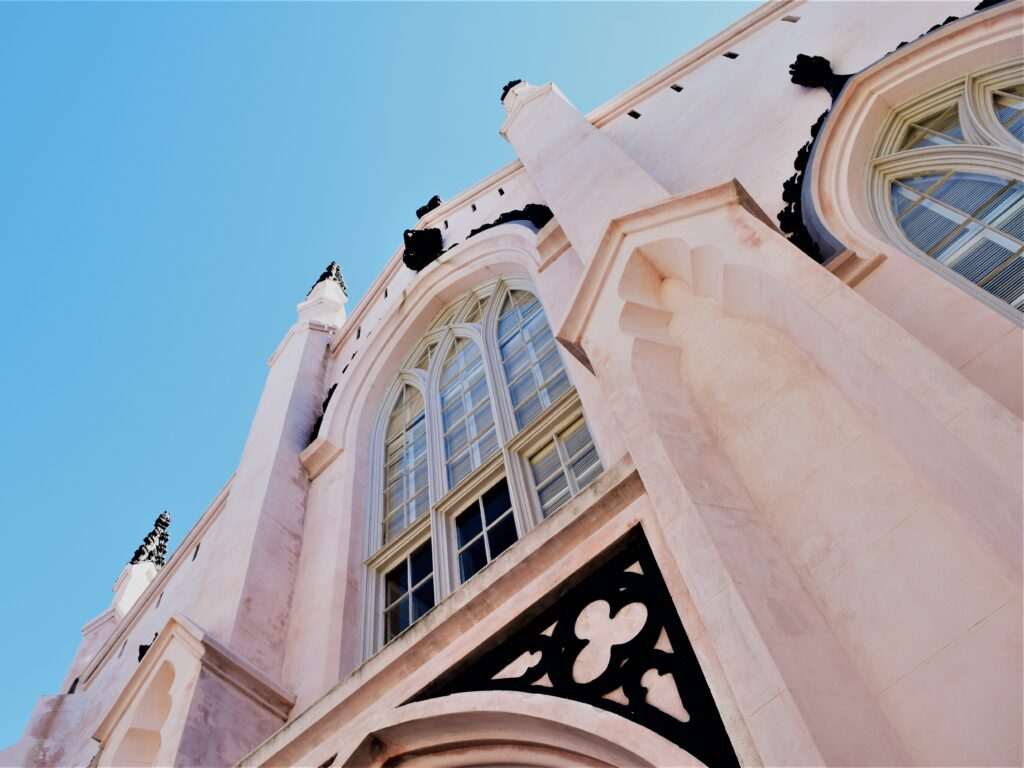 charleston south carolina southern pink church blue sky historic travel