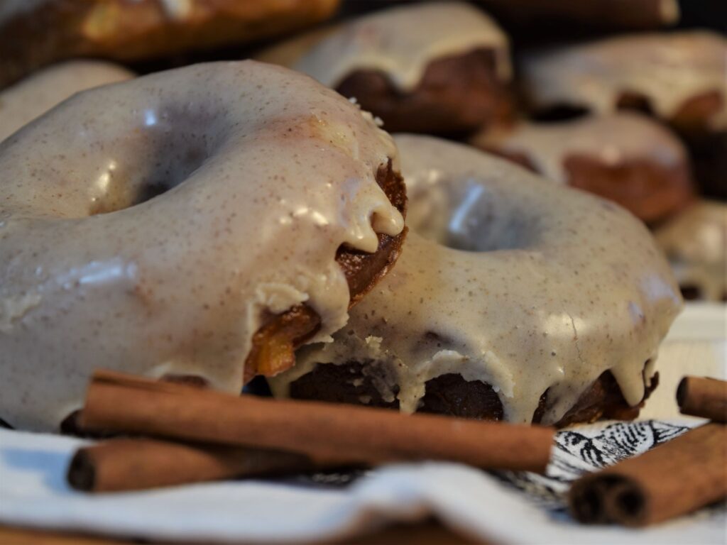 apple cider donuts fall dessert cinnamon stick recipe spiced glazed fried cozy homemade baking