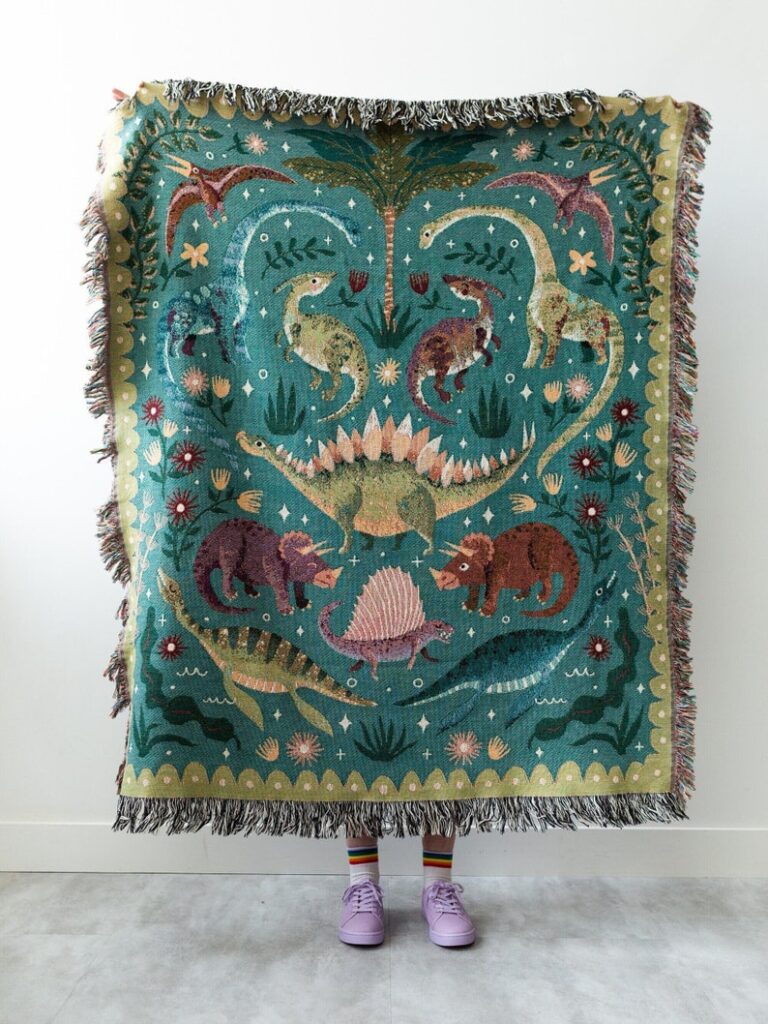 ultimate holiday gift guide slow living christmas dinosaur blanket