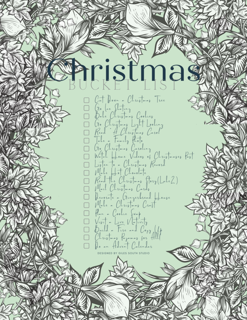 a mindful Christmas Bucket list made for slow and savoring floral