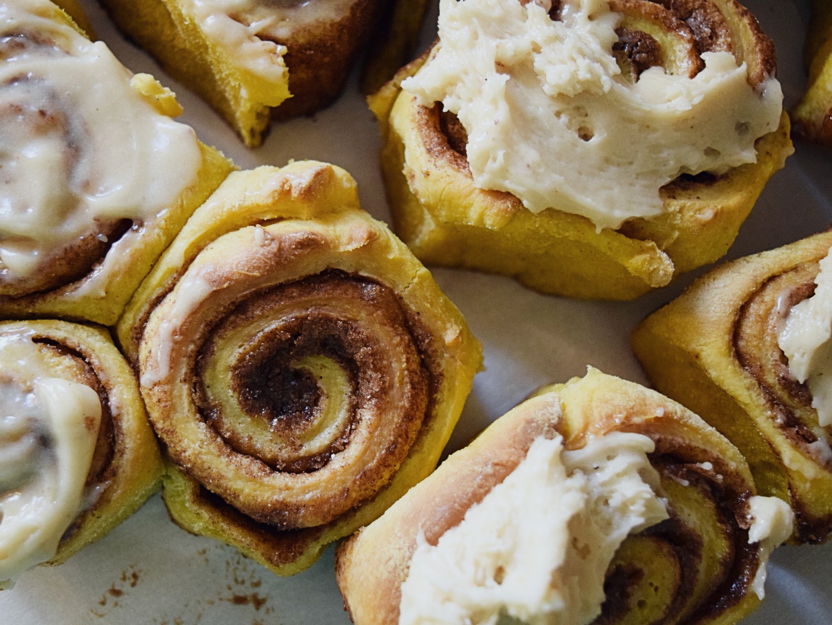 Pumpkin Spice Cinnamon Rolls with Brown-Butter Icing