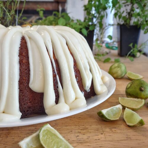 key lime pound cake with cream cheese drizzle, dessert, citrus, recipe