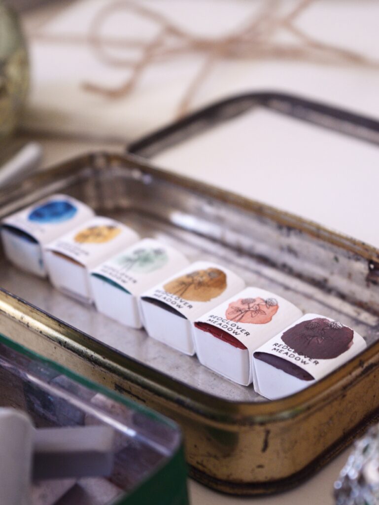watercolor palette in the studio